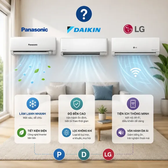Nên Mua Máy Lạnh Panasonic, Daikin Hay LG? So Sánh Chi Tiết Để Dễ Dàng Lựa Chọn